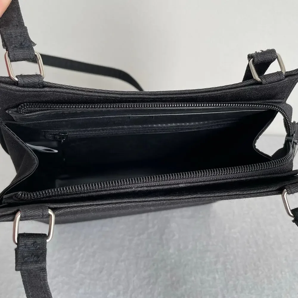 Vintage y2k Black Shoulder Bag Classic Structured Minimalist 2000s Sleek